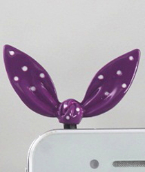 EARCAP01 PURPLE BOW CELL PHONE CHARMS
