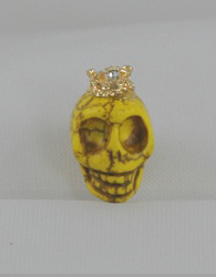 EARCAP14  YELLOW SKULL CELL PHONE CHARMS