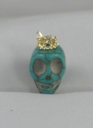 EARCAP17  TURQUOISE SKULL CELL PHONE CHARMS