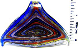 Blue Red Whale Tail Glass Pendant PD1078