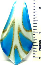 Blue White Leaf Glass Pendant PD1547