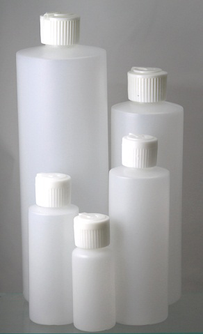 4 oz Plastic Bottle 144PCS with 144PCS  Large White Flip top CAPS