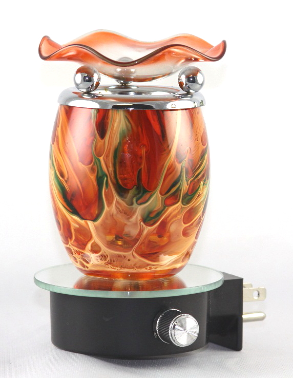 EB-065 Orange Tie Dye Oval Wall Burner