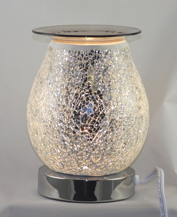 ED-360 Crackle Glass White Oil Burner