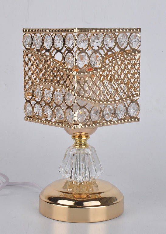ED-386 Gold and Crystal Square Electric Oil Burner