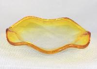 Small Amber wavy dish