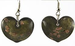 ER149 Gold Heart GLASS EARRINGS