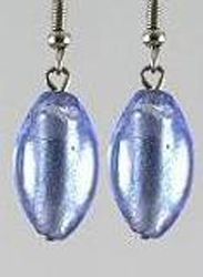 ER82 Blue Foil Murano Glass Earrings