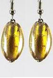 ER83 Brown Foil Murano Glass Earrings