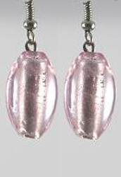 ER85 Pink Foil Glass Earrings