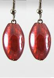 ER86 Red Foil Glass Earrings