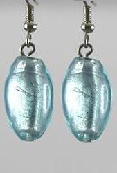 ER87 Light Blue Foil Glass Earrings