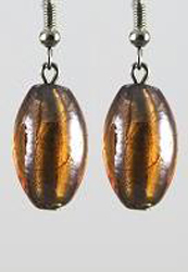 ER91 Dark Brown Glass Earrings