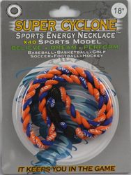 SEN04  ORANGE/BLUE  SPORTS ENERGY NECKLACE